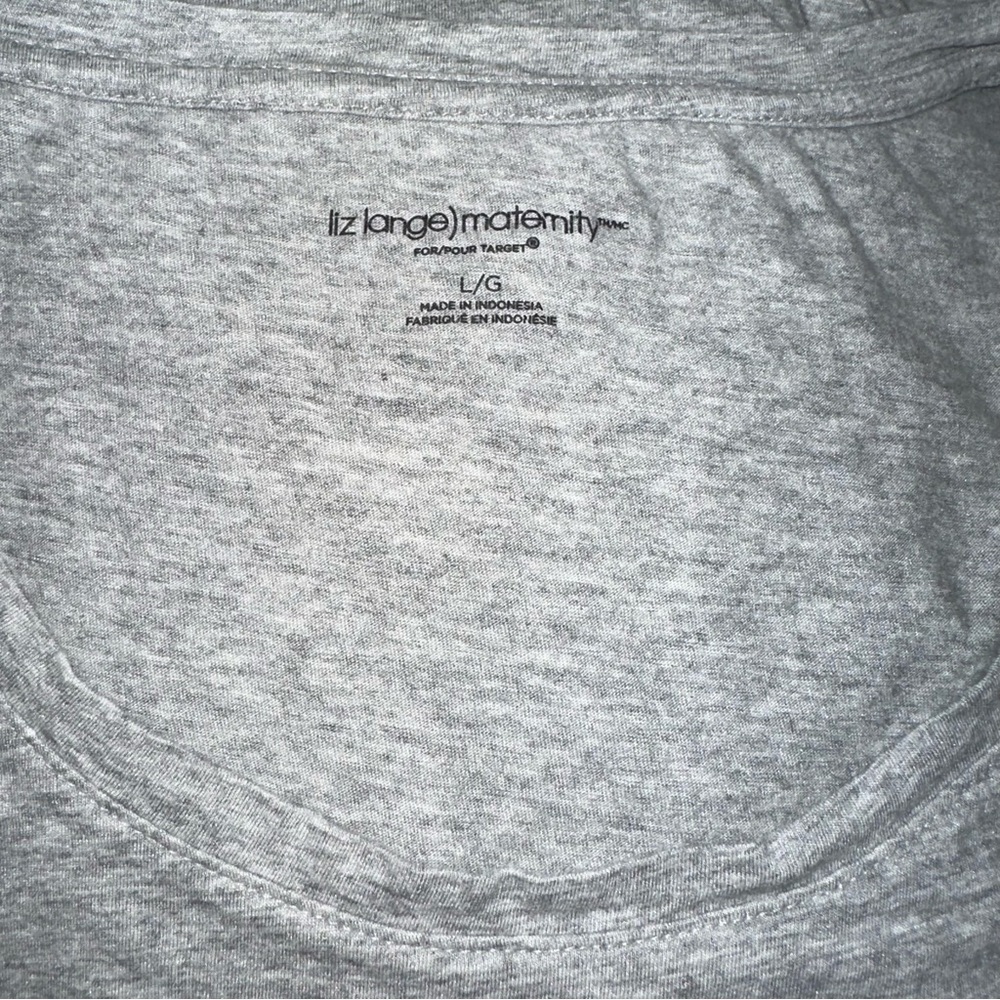 Liz Longe Maternity Gray Graphic Tee Baby Mama Size Large - Picture 6 of 6